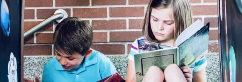 Two children reading