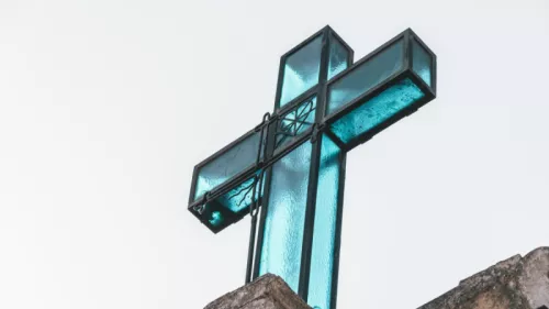 Blue Metal Cross