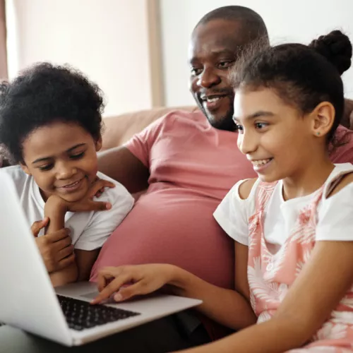 Father with children