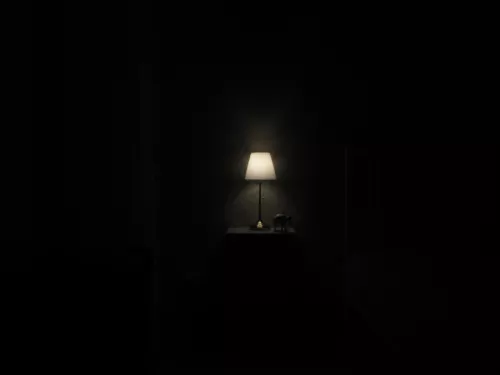 Lamp in dark room