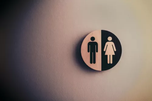 Man woman toilet sign