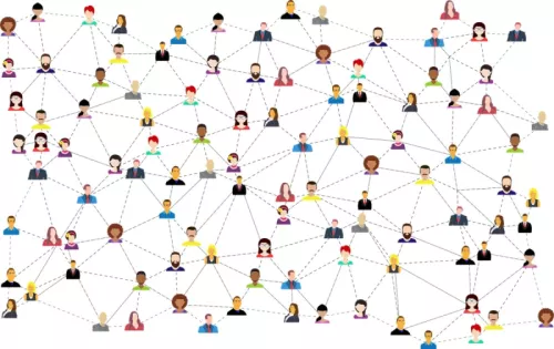 Connected people graphic
