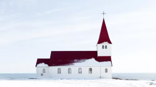 Church winter snow