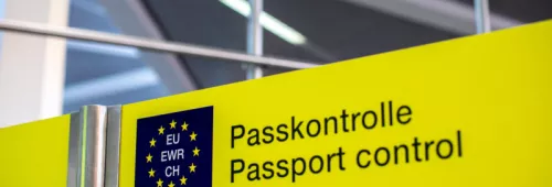 Passport control sign