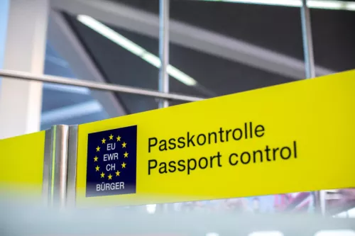 Passport control sign