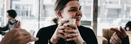 Conversation with friends coffee shop