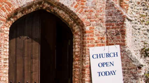 Church door open sign