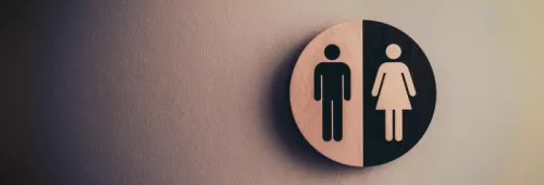 Gradient image of male and woman sign