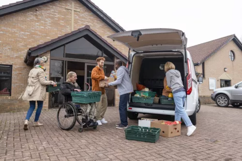 Foodbank outside church