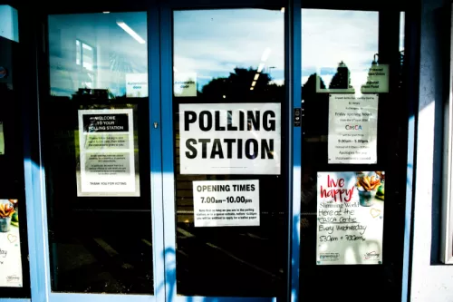 Polling station in a community centre