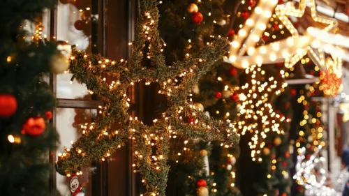 Christmas lights and tinsel