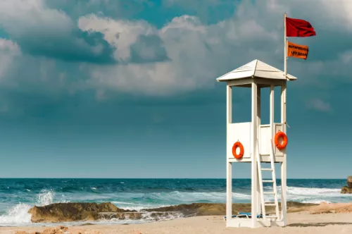 Lifeguard station on beach