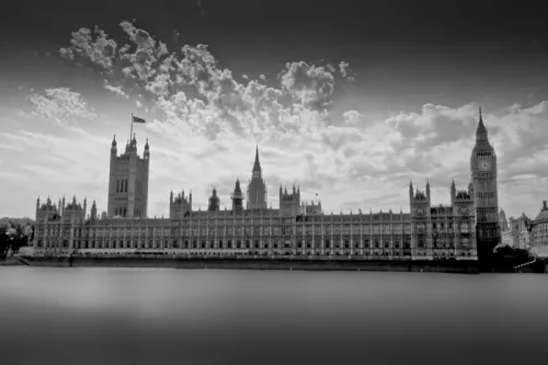 UK Parliament black and white