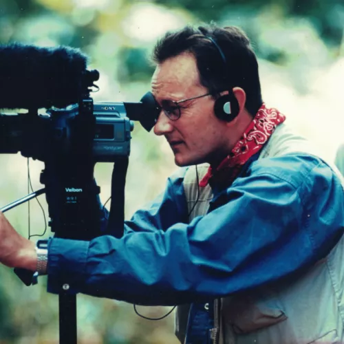 Andrew Boyd filming in Sudan Picture by Richard Hanson